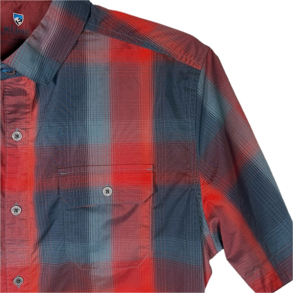 Kuhl Response Shirt Mens Large Plaid Lightweight Short Sleeve Button Up Hiking - Picture 3 of 13